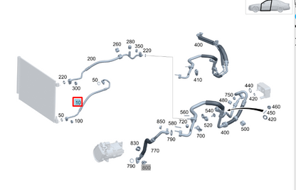 NEW MERCEDES-BENZ S W223 A/C REFRIGERANT HOSE PIPE A2238302601 ORIGINAL