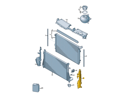 NEW VOLKSWAGEN PASSAT ALLTRACK B8 3G LEFT RADIATOR AIR GUIDE 3G0121283J ORIGINAL