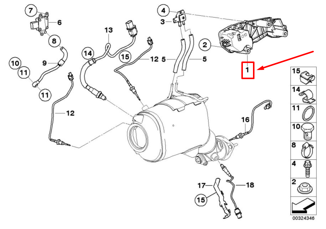 new bmw 3 e90 diesel particulate filter bracket 13627808456 7808456 original