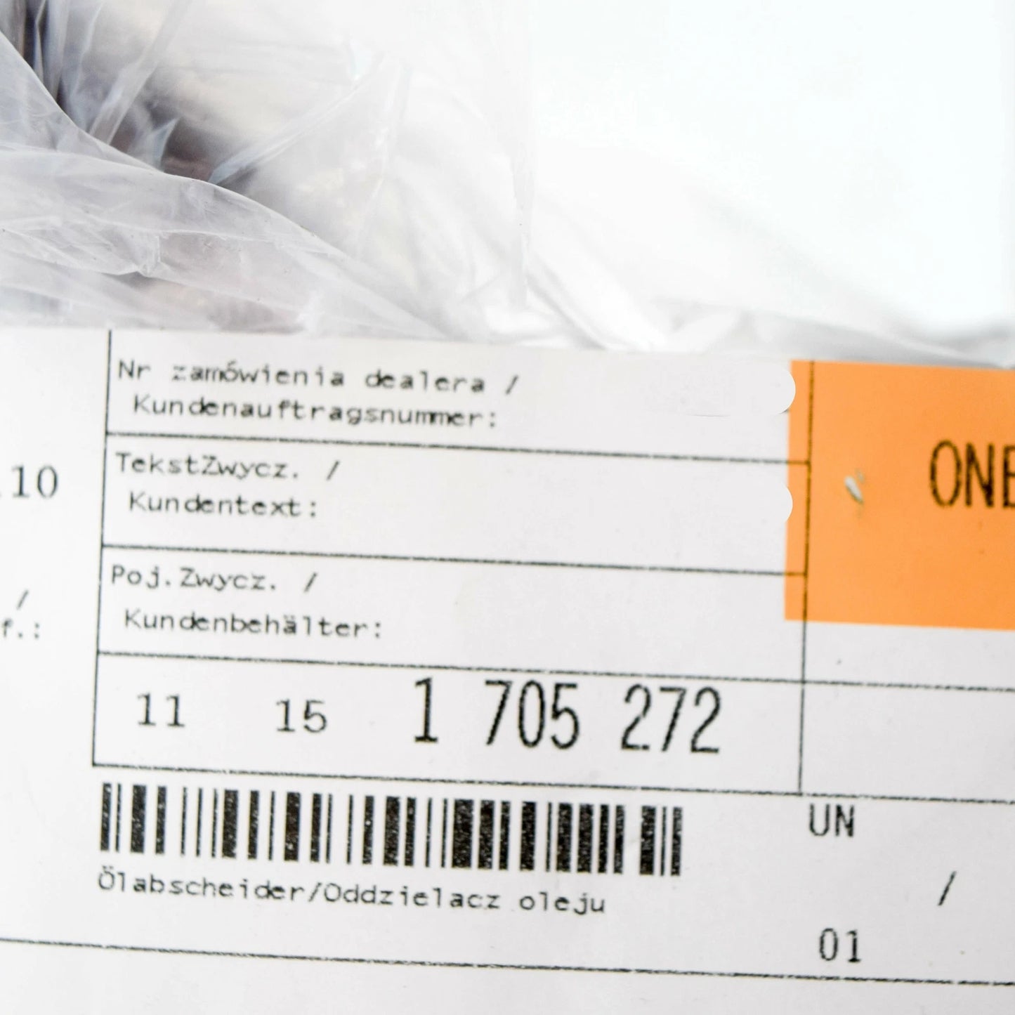 NEW BMW 7 E38 OIL SEPARATOR VALVE 11151705272 1705272 4.4 PETROL ORIGINAL