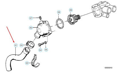 NEW BMW 6 E24 RADIATOR LOWER HOSE 11531266462 ORIGINAL