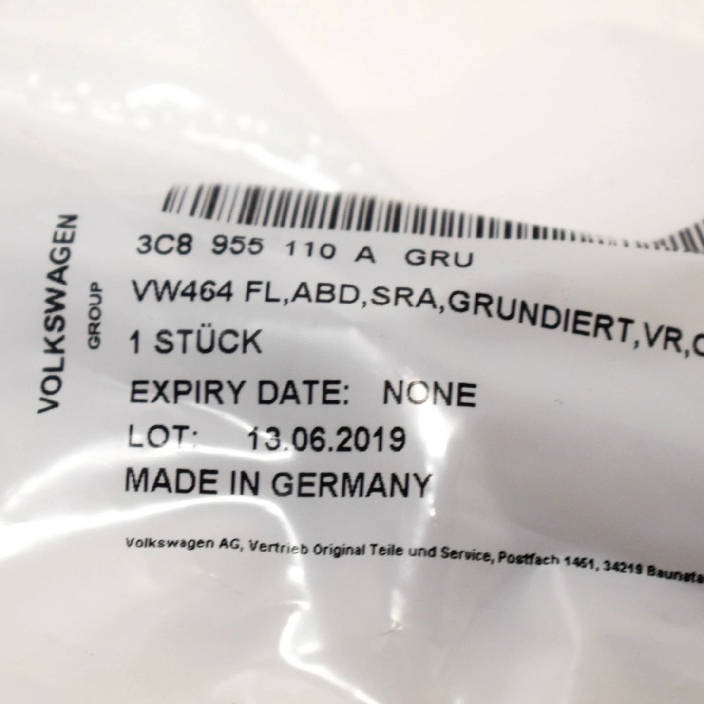 NEW VOLKSWAGEN PASSAT CC A6 RIGHT HEADLIGHT WASHER COVER 3C8955110AGRU ORIGINAL