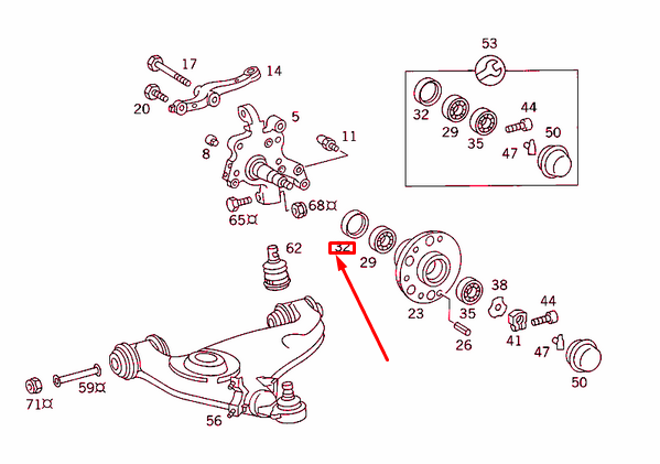 NEW MERCEDES-BENZ 190 W201 FRONT STEERING KNUCKLE SEAL RING A0119975147 ORIGINAL