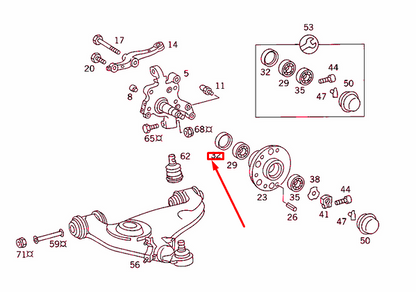 NEW MERCEDES-BENZ 190 W201 FRONT STEERING KNUCKLE SEAL RING A0119975147 ORIGINAL
