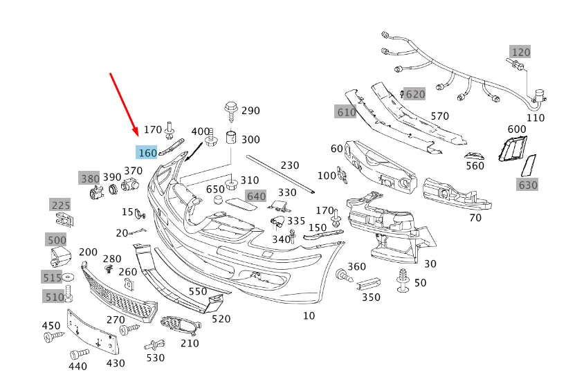 NEW MERCEDES-BENZ SLK R171 FRONT BUMPER RIGHT PLATE A1718800411 ORIGINAL