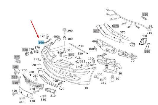 NEW MERCEDES-BENZ SLK R171 FRONT BUMPER RIGHT PLATE A1718800411 ORIGINAL