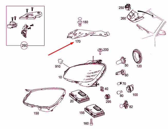 NEW MERCEDES-BENZ C W204 FRONT RIGHT HEADLAMP COVER A2048261424 ORIGINAL