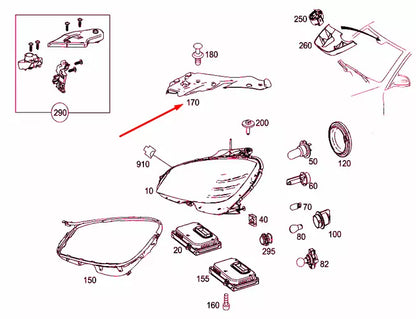 NEW MERCEDES-BENZ C W204 FRONT RIGHT HEADLAMP COVER A2048261424 ORIGINAL