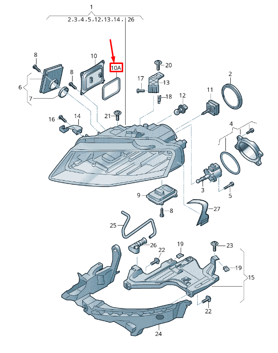 new audi a7 sportback 4g headlight control module gasket 4g8941119 original