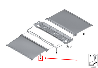 new bmw g12 front sunroof alcantara roller sunblind 54107409189 7409189 original