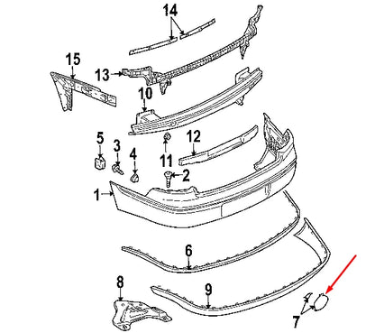 NEW VOLKSWAGEN PHAETON 3D REAR BUMPER TOW HOOK EYE COVER 3D5807369V7S