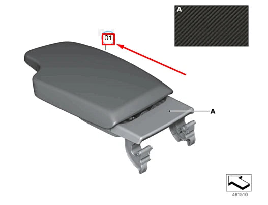 NEW BMW 1 F20 FRONT MIDDLE M PERFORMANCE ARMREST 51162405915 LHD ORIGINAL