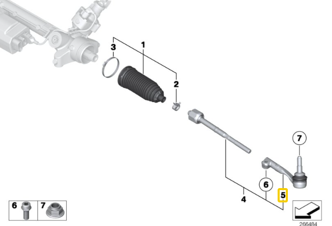 new bmw 5 g30 left steering tie rod end 32106868685 6868685 original