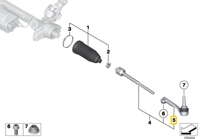 new bmw 5 g30 left steering tie rod end 32106868685 6868685 original