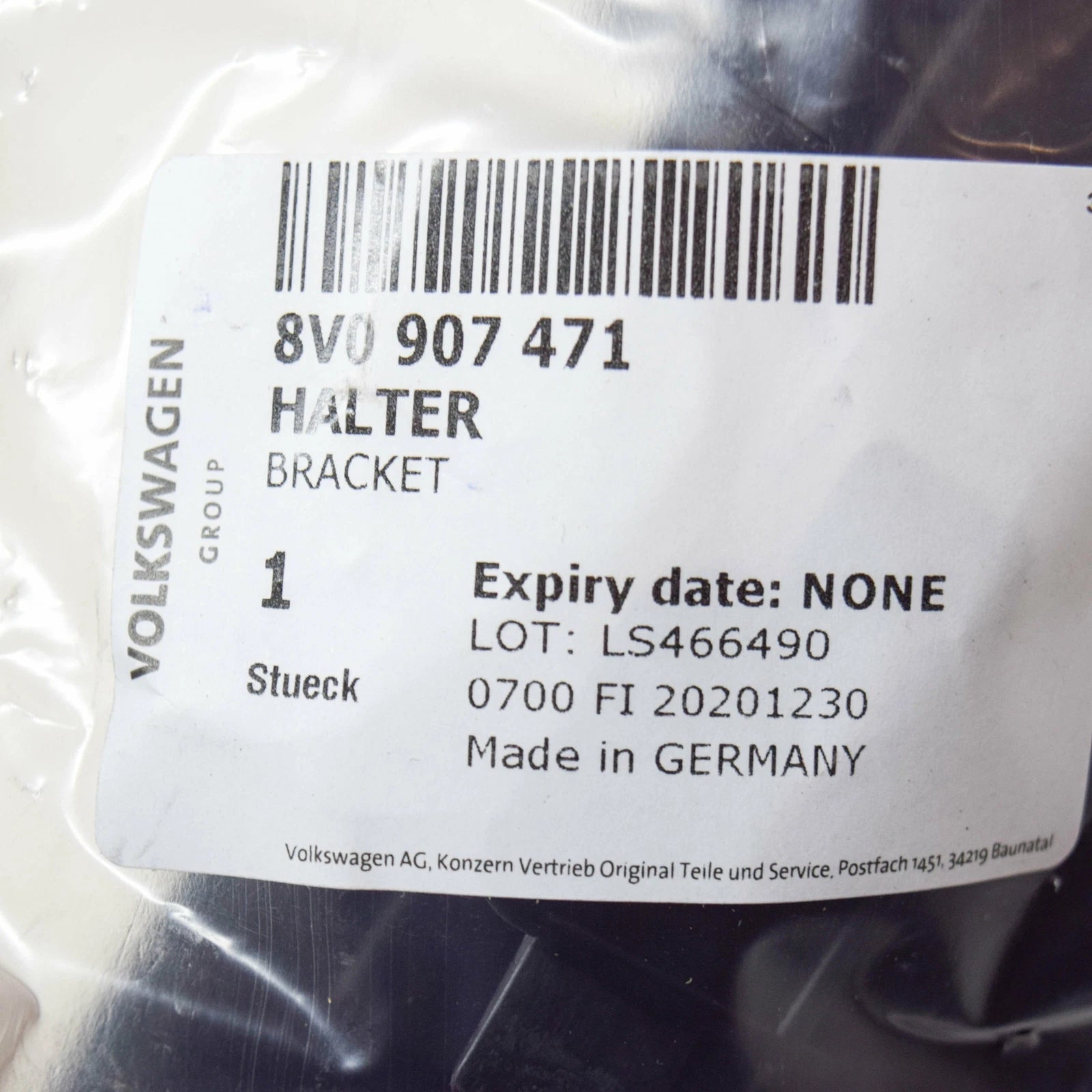 NEW AUDI A3 8V REAR RIGHT ELECTRICAL MODULE UNIT RETAINER 8V0907471 ORIGINAL