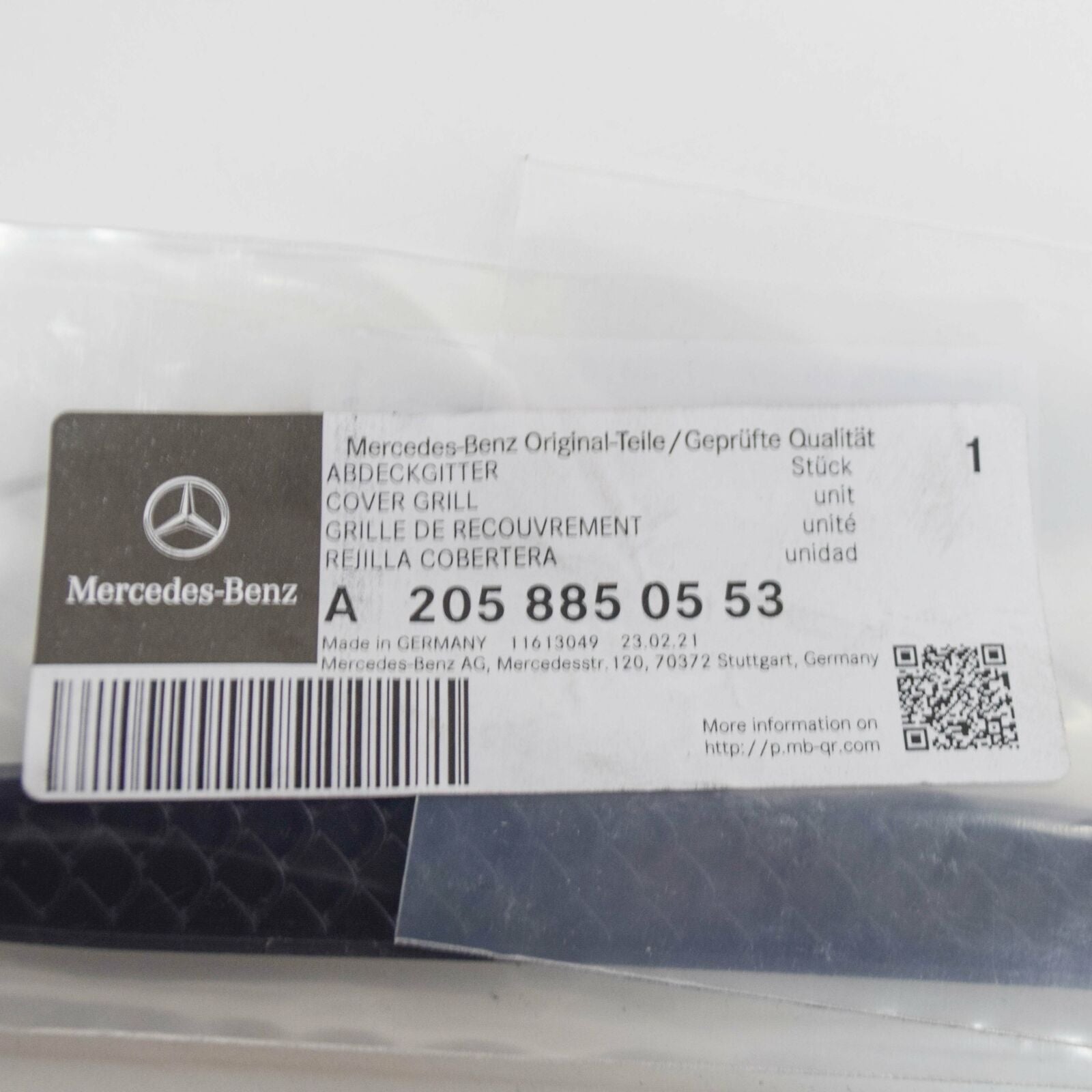 NEW MERCEDES-BENZ C C205 REAR BUMPER LEFT GRILLE COVER A2058850553 ORIGINAL