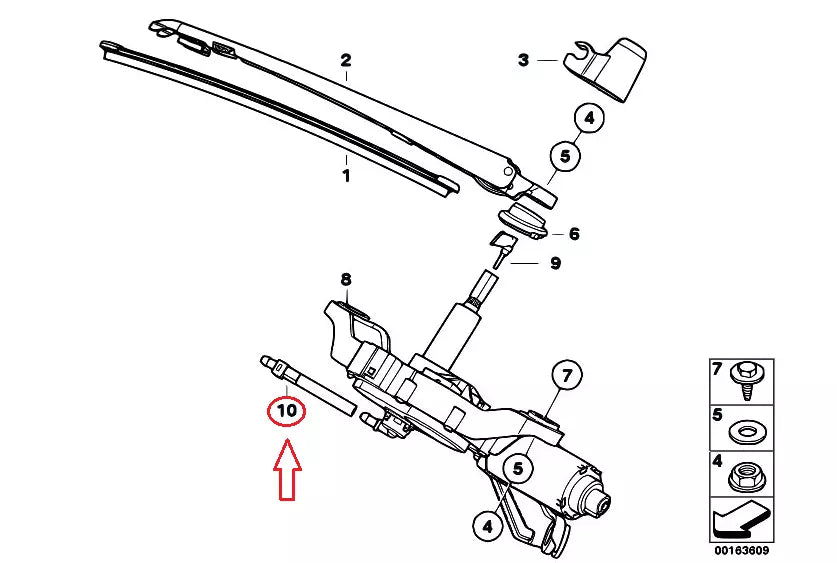 NEW BMW 1 E87 REAR WINDOW WIPER MOTOR NON RETURN VALVE 61687037730 ORIGINAL