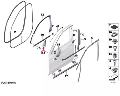 NEW BMW X3 G01 M F97 FRONT RIGHT DOOR CORNER TRIM COVER 51339460516 ORIGINAL