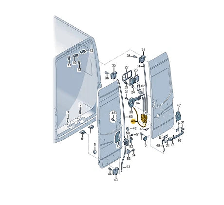 NEW VOLKSWAGEN CRAFTER 2E REAR DOOR LID LOCK 2E1827506H ORIGINAL