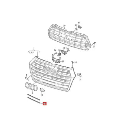 NEW AUDI Q5 FY FRONT BUMPER RADIATOR GRILLE TRIM 80A853441E3Q7 ORIGINAL