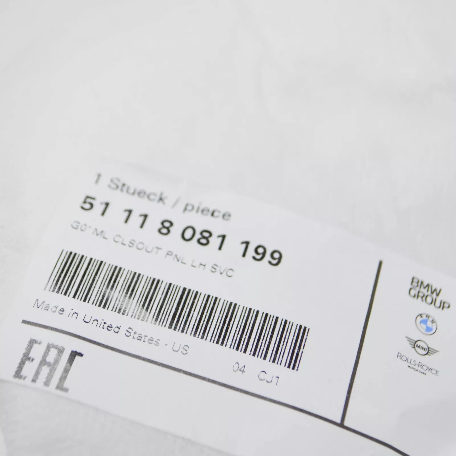 NEW BMW X4 G02 FRONT LEFT AIR INLET COVER 51118081199 8081199 ORIGINAL