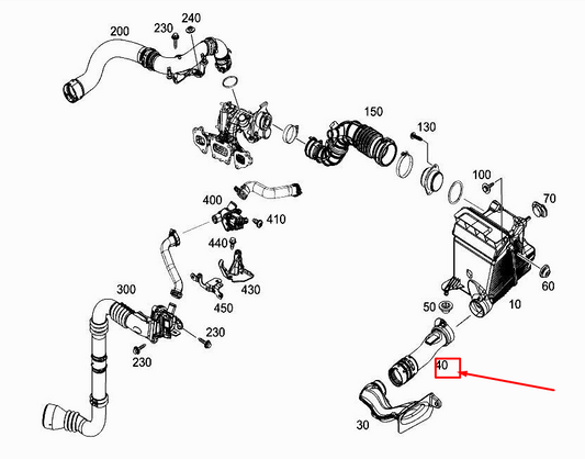 new mercedes-benz citan w415 engine raw air line a6070900437 original