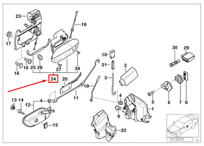 NEW BMW 7 E38 FRONT LEFT DOOR EXTERIOR HANDLE 51218240407 8240407 ORIGINAL