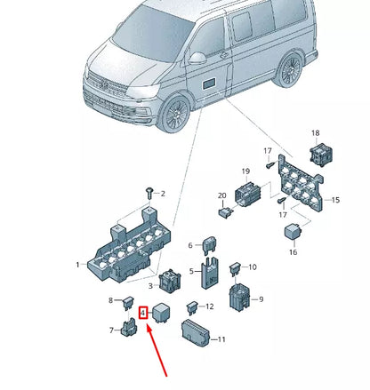 NEW VW TRANSPORTER VI T6 ROOF VENTILADOR RELAY 7E0943383
