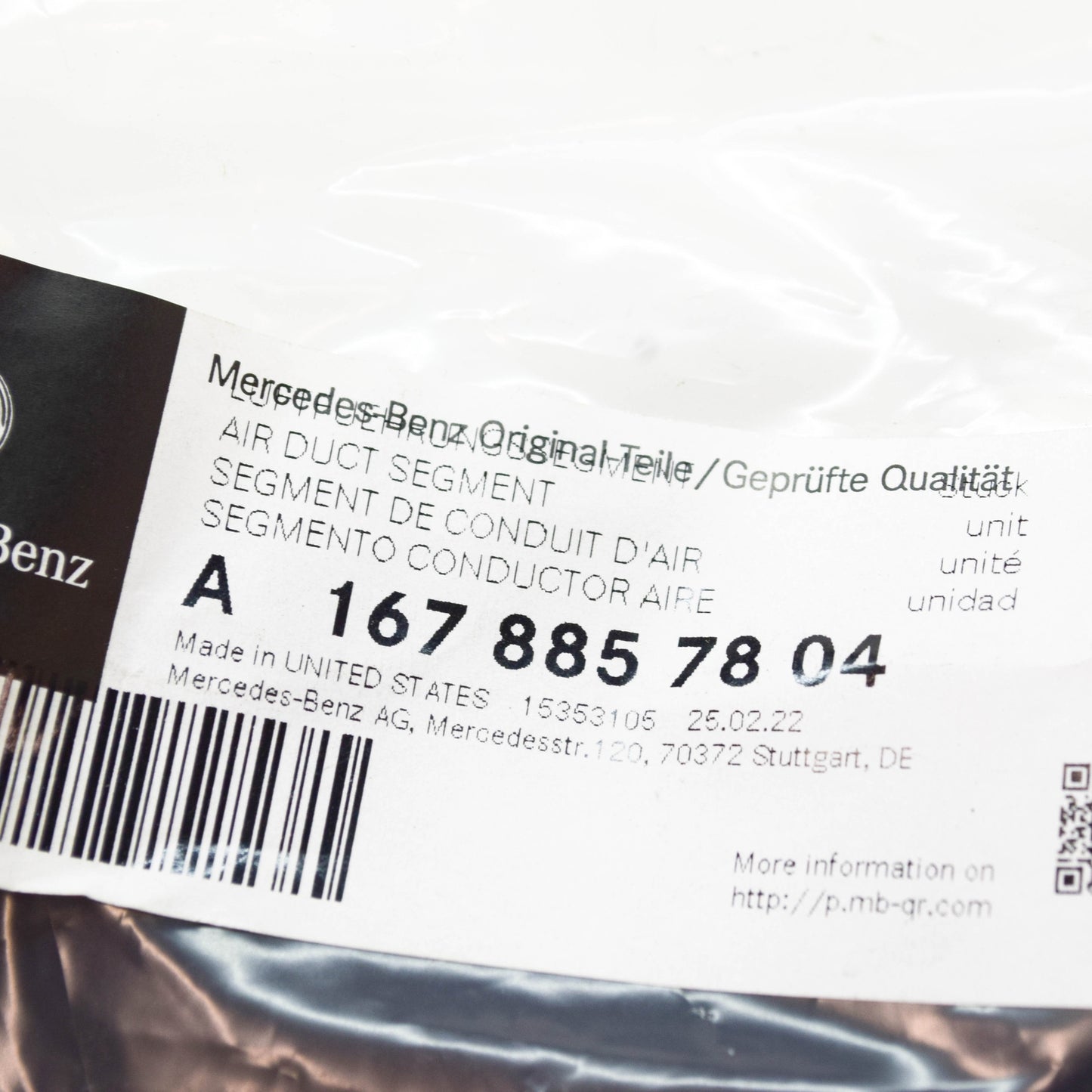 NEW MERCEDES-BENZ GLS X167 RIGHT UPPER AIR DUCT SEGMENT A1678857804 ORIGINAL