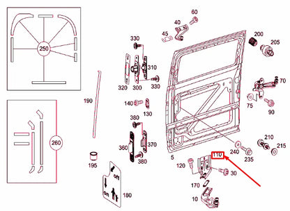 NEW MB VITO W639 SLIDING DOOR RIGHT BOTTOM BRACKET A6397630114