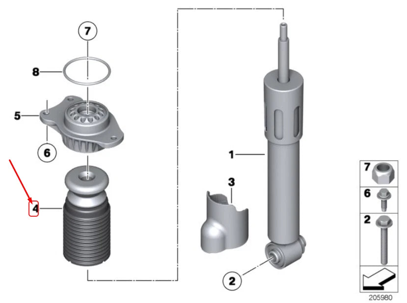 NEW BMW 5 F11 REAR SPRING STRUT SHOCK ABSORBER DAMPER 33536784118 ORIGINAL