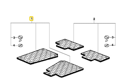 NEW BMW 3 SERIES E46 RUBBER MATS FLOOR MATS CAR MATS SET 82559408540