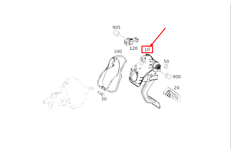 new mercedes-benz s w222 brake pedal system lhd a2222905700 original