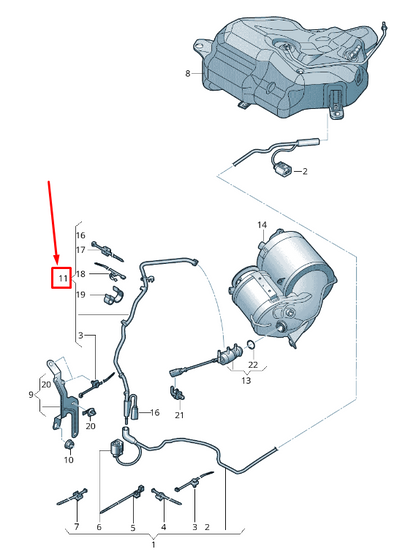 new audi q8 4mn reducing agent transfer line 4m0131960b original