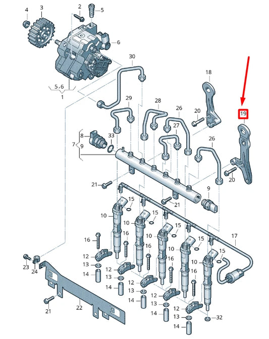 NEW VOLKSWAGEN CRAFTER 2F MK1 RIGHT FUEL RAIL BRACKET 076130180