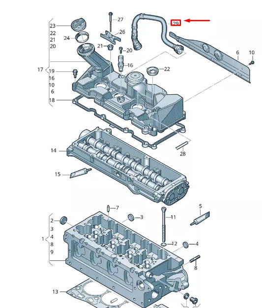 NEW VW TRANSPORTER VI T6 VENT HOSE 04L103493G