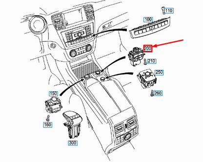 NEW MERCEDES-BENZ GLE W166 LOWER CONTROL PANEL SWITCH BLOCK A2929050300 ORIGINAL