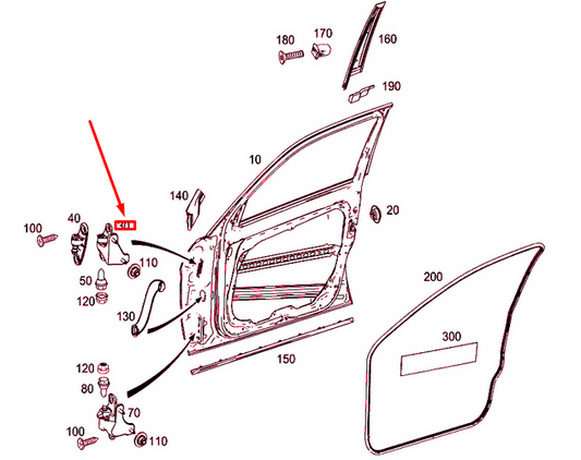 new mercedes-benz glk x204 front right door top hinge a2047201037 original