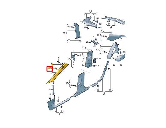 NEW AUDI A6 C8 FRONT LEFT A PILLAR TRIM 4K0867233C3FW ORIGINAL