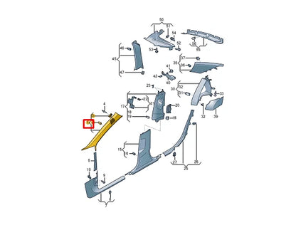 NEW AUDI A6 C8 FRONT LEFT A PILLAR TRIM 4K0867233C3FW ORIGINAL