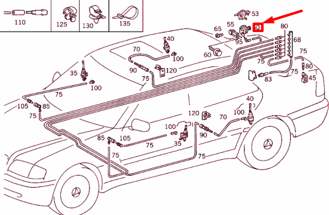 NEW MERCEDES-BENZ C W202 FUEL FILLER NECK FLAP ELEMENT A2028002175 ORIGINAL