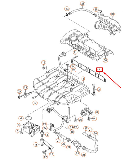 NEW AUDI A1 8X INTAKE MANIFOLD GASKET 06F129717D