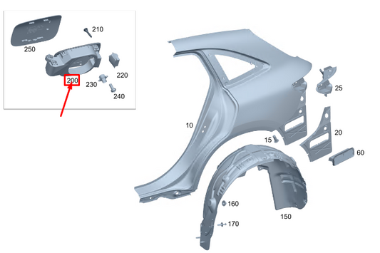 new mercedes-benz eqc charging socket recess a2936308000 original