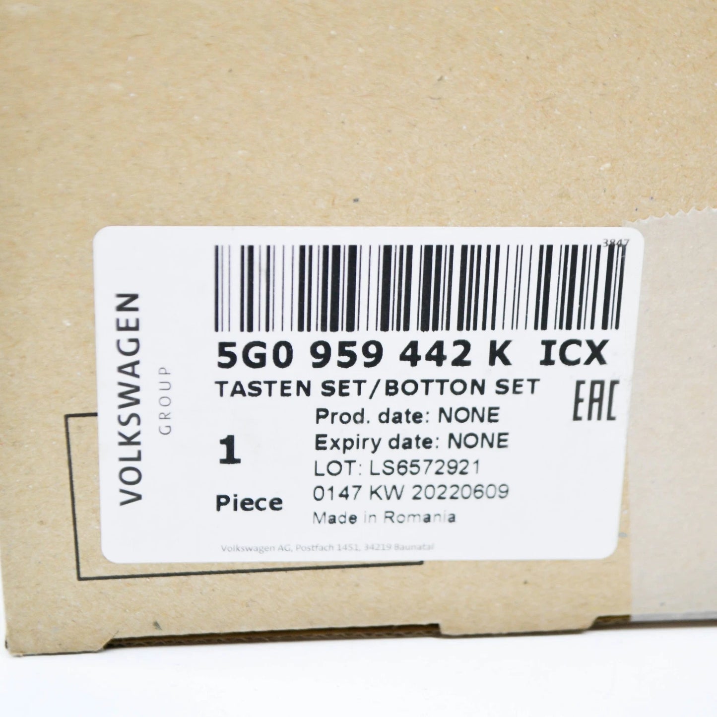 NEW VOLKSWAGEN PASSAT B8 3G STEERING WHEEL SWITCHES 5G0959442KICX ORIGINAL