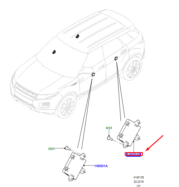 new lr range rover evoque l538 rear right door control unit lr095504 original
