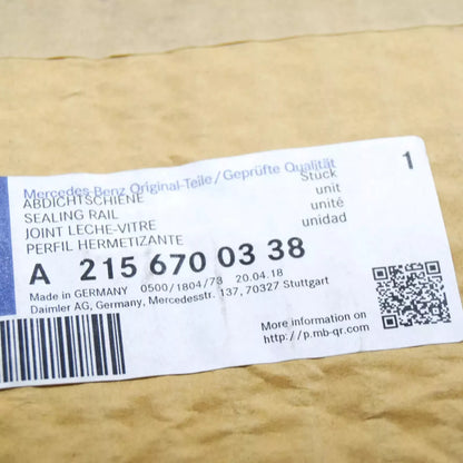 NEW MB CL C215 REAR LEFT SIDE WINDOW OUTSIDE SEALING RAIL A2156700338