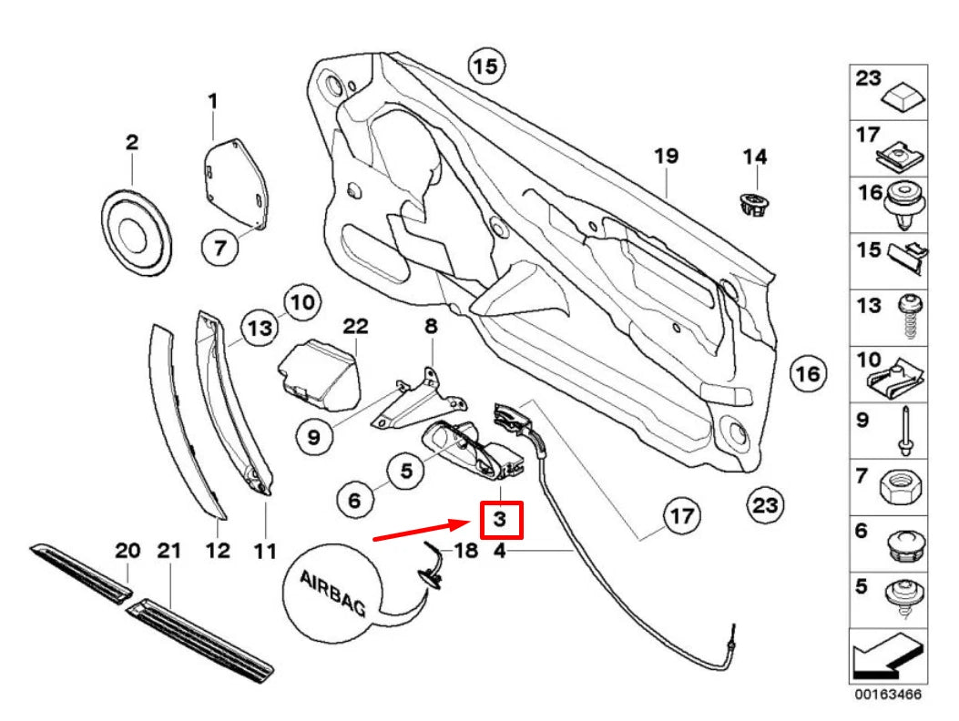 NEW BMW Z4 E85 FRONT LEFT INTERIOR OPENING HANDLE LHD 7158495 51417158495