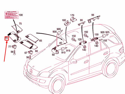 NEW MERCEDES-BENZ ML W164 RIGHT SUN VISOR A16481024108K63 ORIGINAL