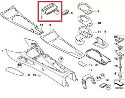 NEW BMW Z4 E85 FRONT CENTER CONSOLE ASHTRAY 51167037227 ORIGINAL