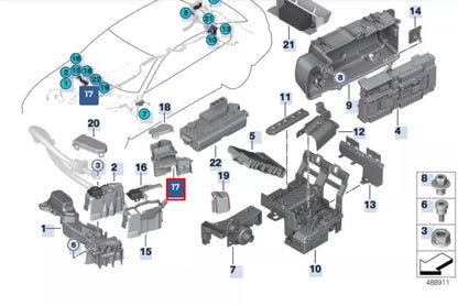 NEW BMW 5 G30 POSITIVE BATTERY TERMINAL POWER BOX 61149339834 ORIGINAL